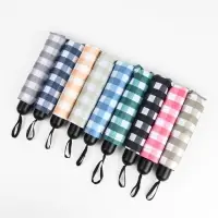 Зонт механический &laquo;Клетка&raquo;, эпонж, 4 сложения, 8 спиц, R=48/55 см, d=96 см, МИКС