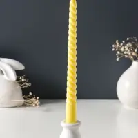 Свеча витая 25 см, 57 г, 5 ч, пастельно-жёлтый
