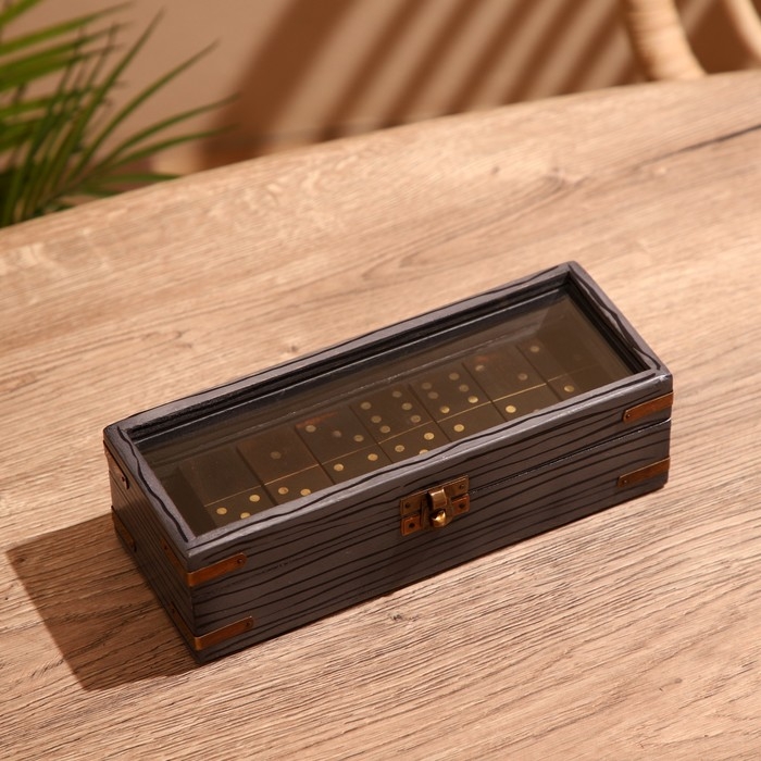 Игра настольная Игра настольная "Домино" в шкатулке 22х8,5х6,5 см, манговое дерево
