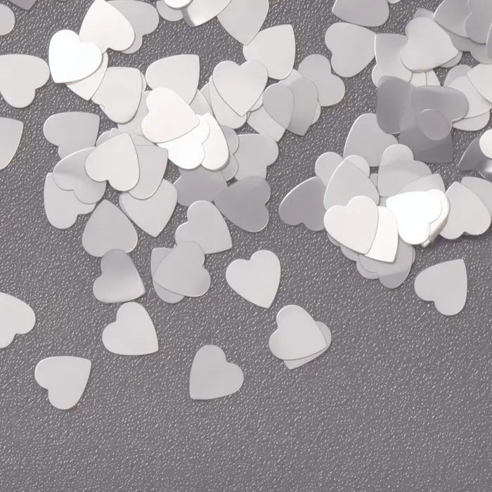 Пайетки для декора «Сердечки», белые Пайетки для декора «Сердечки», белые