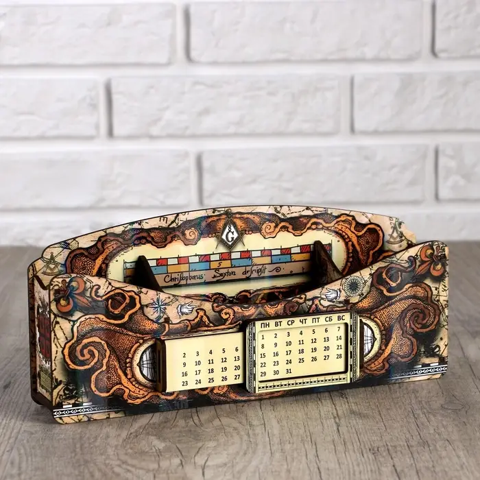 Органайзер для канцелярии &laquo;Древняя карта&raquo;, вечный календарь