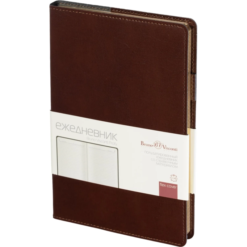 Ежедневник полудатированный коричн,A5,152х222мм,416 стр,Br.V.PROFY 3-073/03