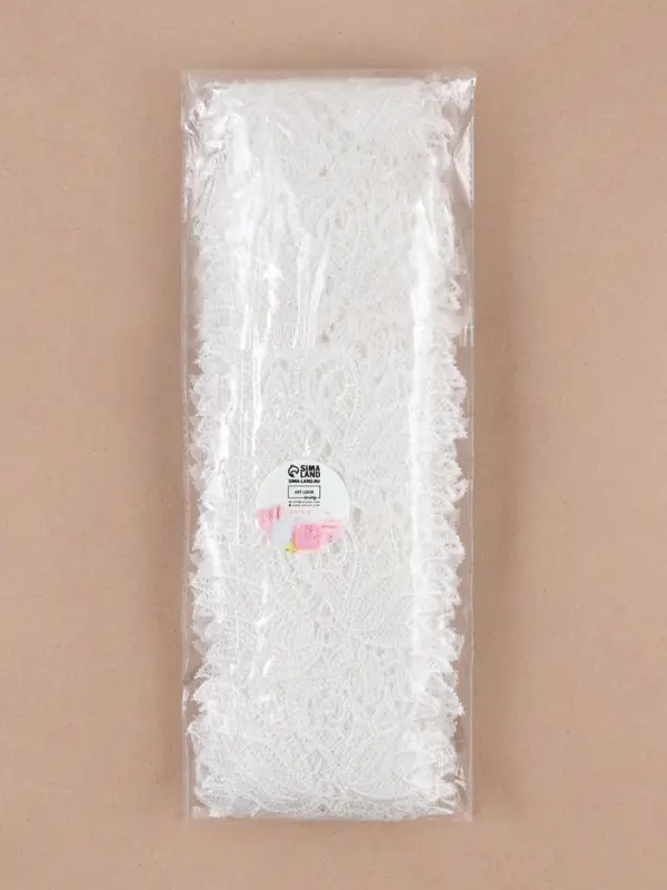 Кружево гипюровое, 90 мм, 9&plusmn;0.5 м, цвет белый