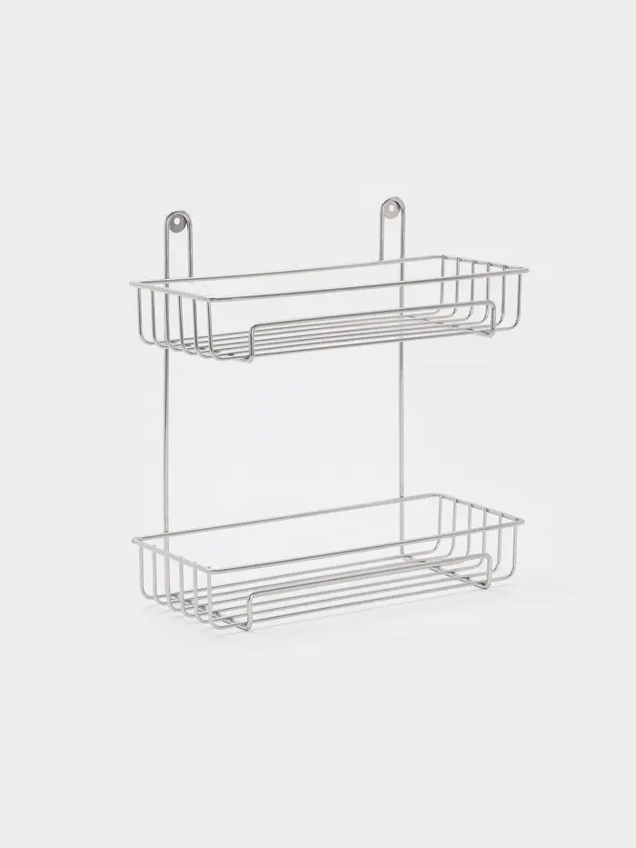 Полка для ванной прямоугольная, 2-х ярусная, 29*12,5*30 см, цвет хром