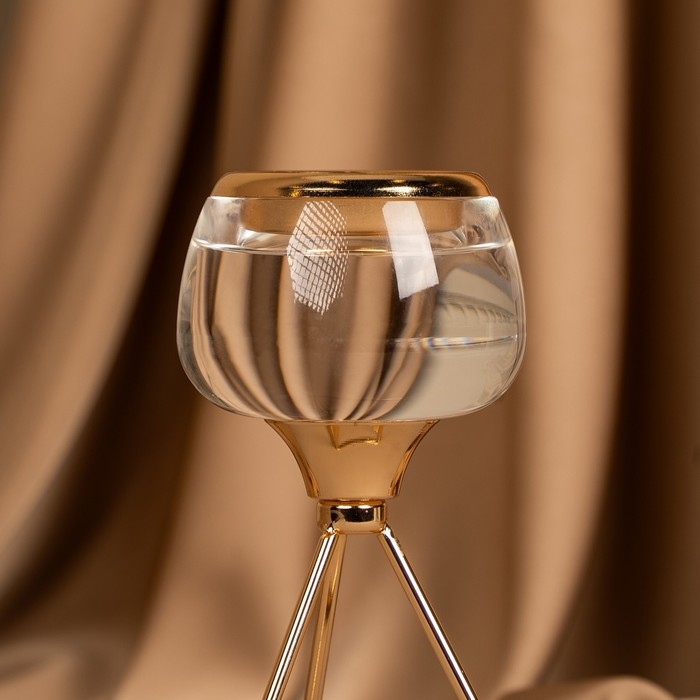 Подсвечник металл, стекло на 1 свечу «Изысканность» цвет золото 9.5 х 9.5 х 17 см Подсвечник металл, стекло на 1 свечу «Изысканность» цвет золото 9.5 х 9.5 х 17 см