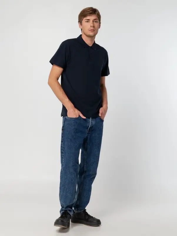 Рубашка поло мужская Summer 170 темно-синяя, размер XS