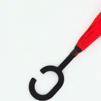 Зонт - наоборот &laquo;Однотон&raquo;, механический, 8 спиц, R=53/61 см, d=106 см, чёрный, красный
