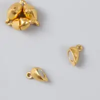 Фурнитура для бижутерии и украшений, замок магнитный &laquo;Арт Узор. Сердечко&raquo;, 2 шт., металл, золото, 1.2&times;1.2 см