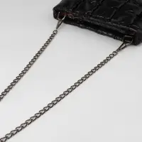 Цепочка для сумки, с карабинами, железная, 14&times;10 мм, 120 см, цвет чёрный никель