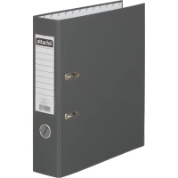 Папка-регистратор 75мм Attache А4, темно-сер., тиснение кожа, мет. угол