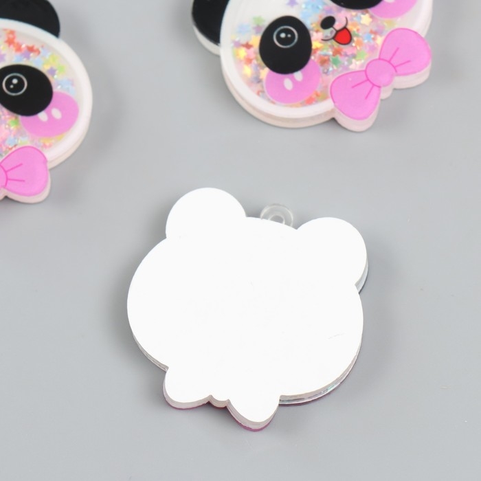 Шейкер для творчества акрил  Шейкер для творчества акрил "Панда с бантом" с глиттером набор 5 шт 0,6х4,4х4,3 см