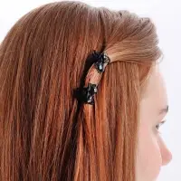 Крабик для волос &laquo;Чёрные кружева&raquo;, два сердца, 2.3 см, чёрный