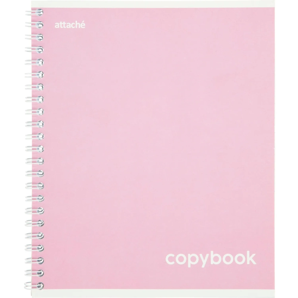Тетрадь общая А5 80л Attache Акварель гребень картон розовый