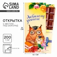 Подарочный конверт с местом под шоколад «Любимому учителю»
