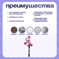 Наклейка интерьерная TAKE IT EASY &laquo;Цветы&raquo;, декор на стену, панно 150&times;58 см