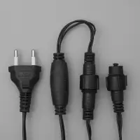 Гирлянда &laquo;Нить&raquo; 10 м, IP44, УМС, тёмная нить, 100 LED, свечение тёплое белое, мерцание белым, 220 В