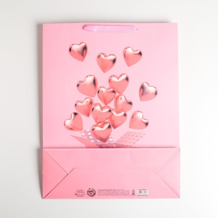 Пакет подарочный ламинированный вертикальный, упаковка, «LOVE», L 31 х 40 х 11,5 см