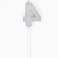 Свеча для торта &laquo;Элемент&raquo;, цифра "4" серебро