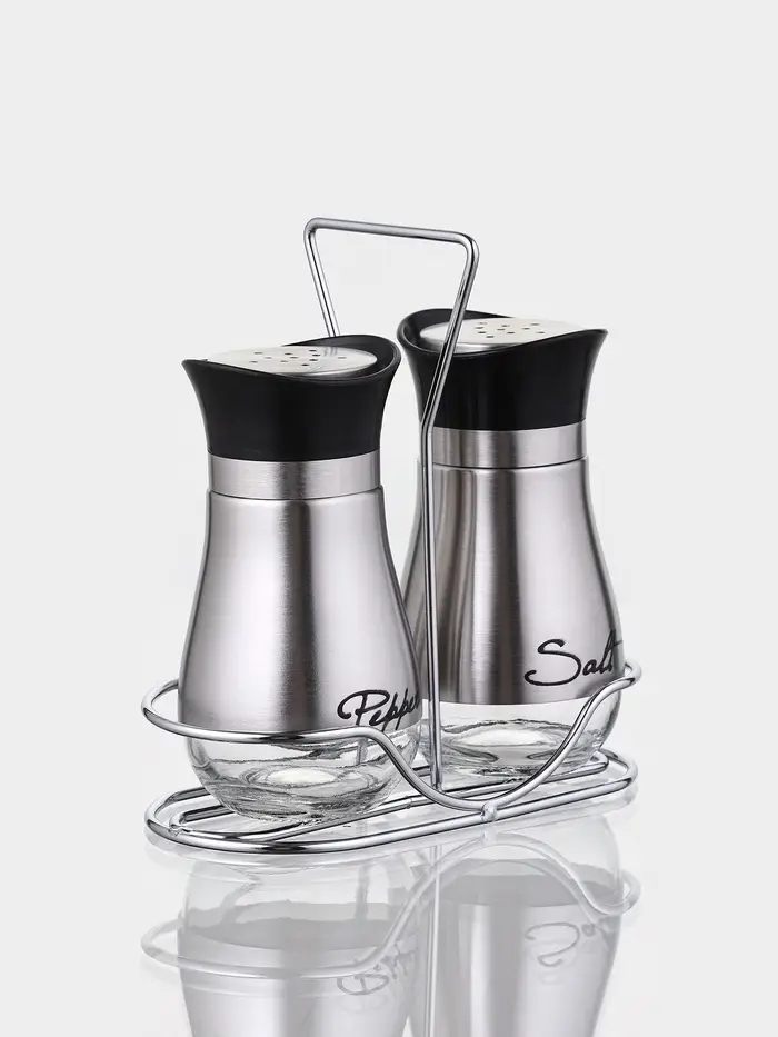 Набор для специй "Сияние.Silver", 2 шт, на подставке