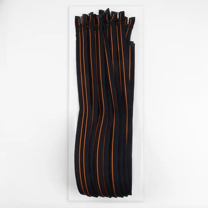 Молния «Спираль», №5, разъёмная, замок автомат, 80 см, оранжевая, тёмно-синяя