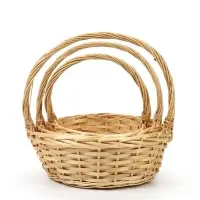 Корзина плетёная для хранения Rika, лоза, с ручкой, натуральная, набор 3 шт.