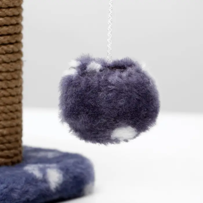 Когтеточка для котят двойная, 30&times;20&times;34 см, джут, серая с лапками