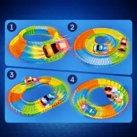 Автотрек Flash Track, гибкий, светится в темноте, 49 деталей