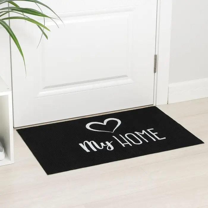 Коврик придверный Доляна My home, 50&times;80 см, влаговпитывающий, светящийся в темноте, чёрный