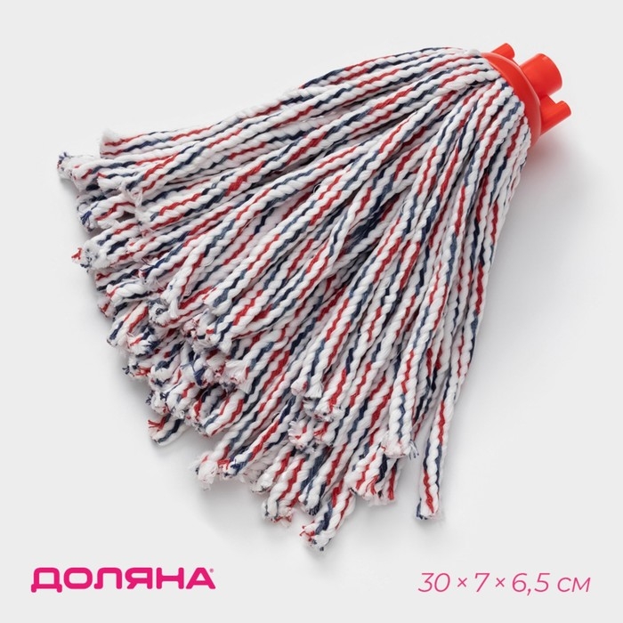 Насадка для швабры верёвочная Доляна, микрофибра, 30×7×6,5 см, цвет МИКС Насадка для швабры верёвочная Доляна, микрофибра, 30×7×6,5 см, цвет МИКС