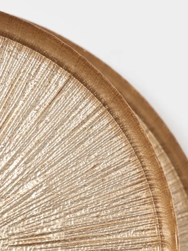 Этажерка для фруктов и десертов &laquo;Кувшинка&raquo;, 2 яруса, d=21/28 см, стекло, золотая