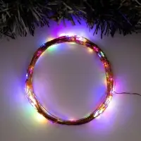 Гирлянда &laquo;Нить&raquo; 10 м, роса, IP20, медная нить, 100 LED, свечение мульти, 12 В