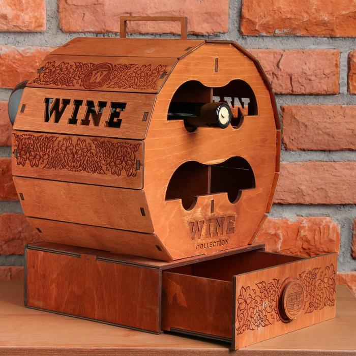 Винный мини-бар  Винный мини-бар "Бочка", 27 х 29 х 22 см.