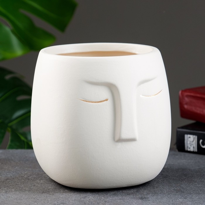 Горшок Горшок "Мистер Твикс" 15х15х15см, белый