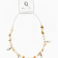 Чокер "Морской мир" из ракушек, цвет белый в серебре