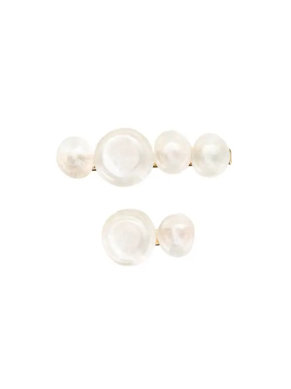 Зажим для волос "Адель" (набор 2 шт) 6,5 и 4 см, белый