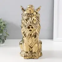 Фигурка керамика &laquo;Лев в короне&raquo;, золото, 17&times;12&times;26 см