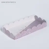 Коробка для печенья, кондитерская упаковка с PVC крышкой, Do what you love, 21&times;10.5&times;3 см