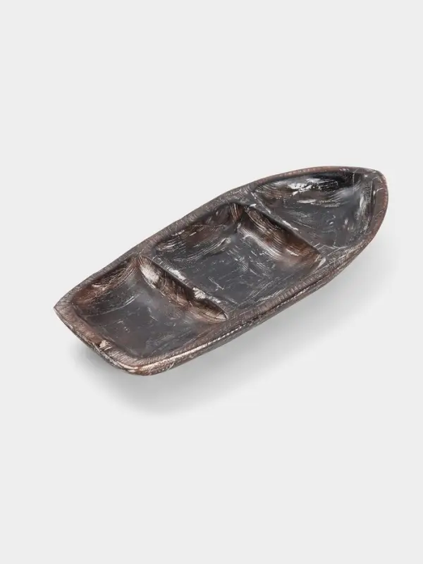 Менажница &laquo;Лодочка&raquo;, 30&times;13&times;5 см, дерево джати, коричневая