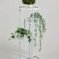 Подставка для цветов Greengo, 4 полки, 43&times;22&times;82 см, напольная, металл, белая