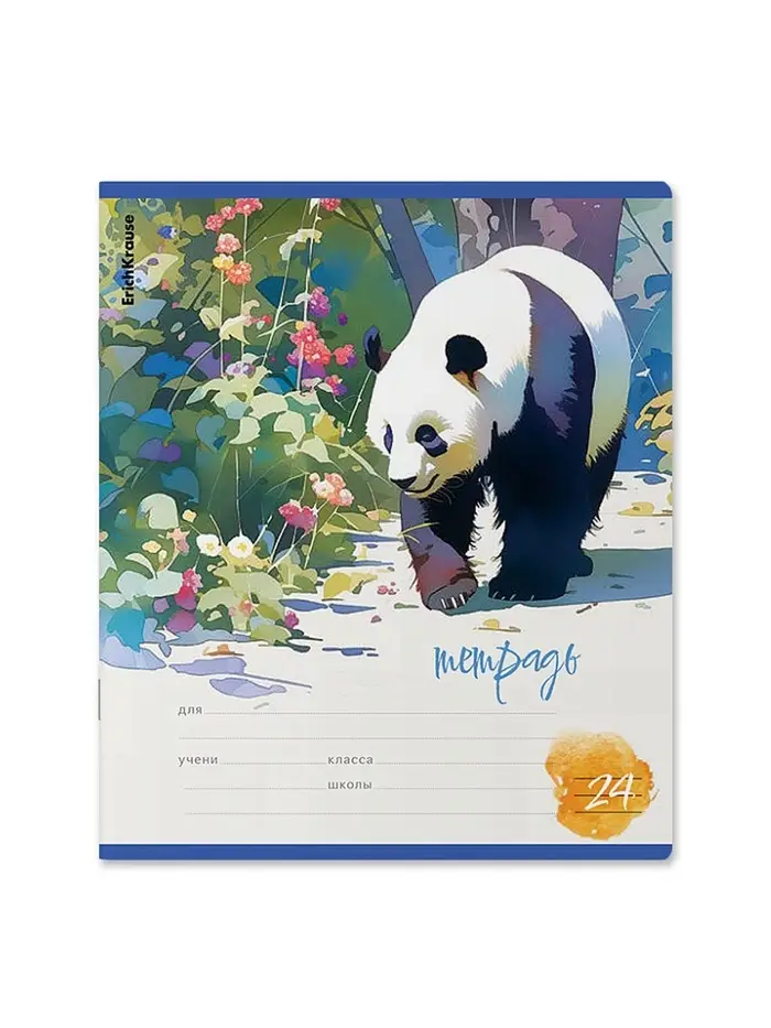 Тетрадь 24 листа в линейку ErichKrause Flower Panda, 60 г/м&sup2;, обложка мелованный картон, МИКС
