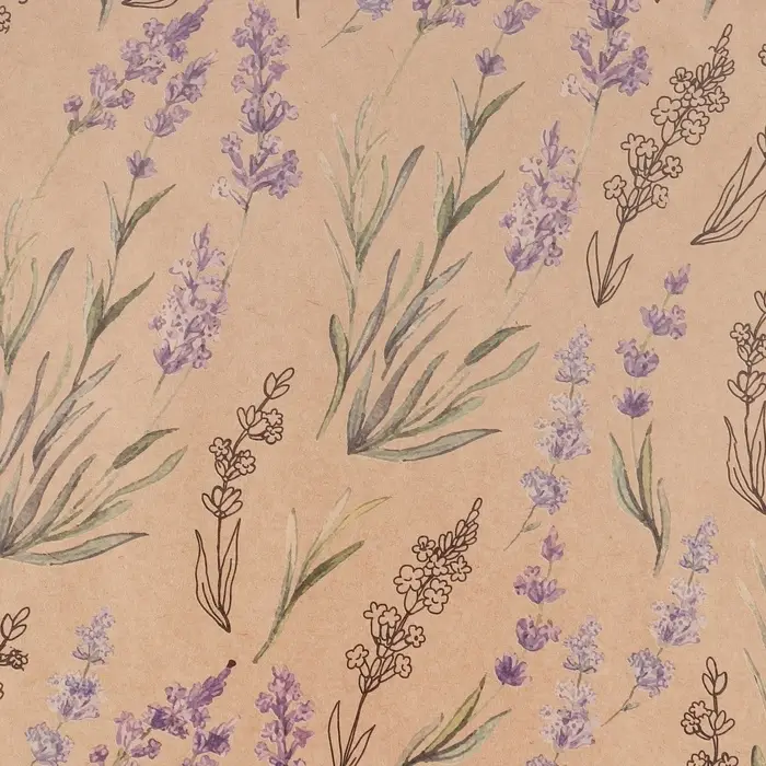 Бумага упаковочная крафтовая &laquo;Лаванда&raquo;, 50 х 70 см
