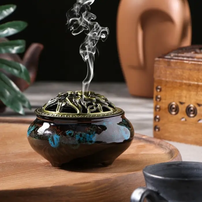 Курильница для благовоний, подставка для конусов TAKE IT EASY «Древняя», 6.5×9.5 см, синяя Курильница для благовоний, подставка для конусов TAKE IT EASY «Древняя», 6.5×9.5 см, синяя