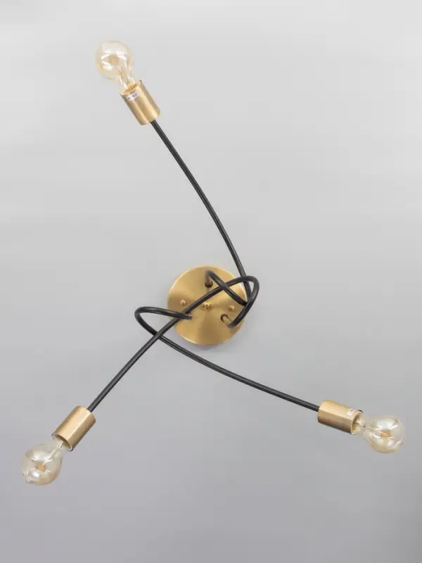 Люстра &laquo;Узел&raquo; 3&times;40 Вт Е27 черный/латунь 52&times;52&times;36 см