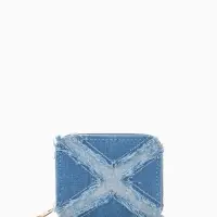 Кошелёк женский на молнии 8.5&times;2&times;11 см, джинсовый, голубой