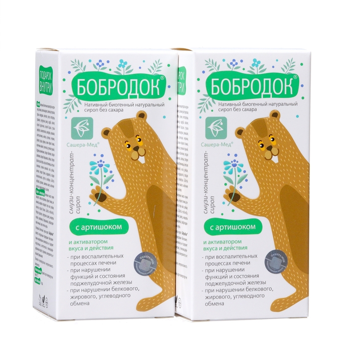 Смузи-концентрат-сироп Бобродок с артишоком, 2 шт по 50 мл Смузи-концентрат-сироп Бобродок с артишоком, 2 шт по 50 мл