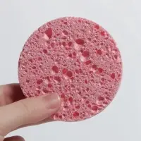 Спонж для умывания, d=8 см, розовый