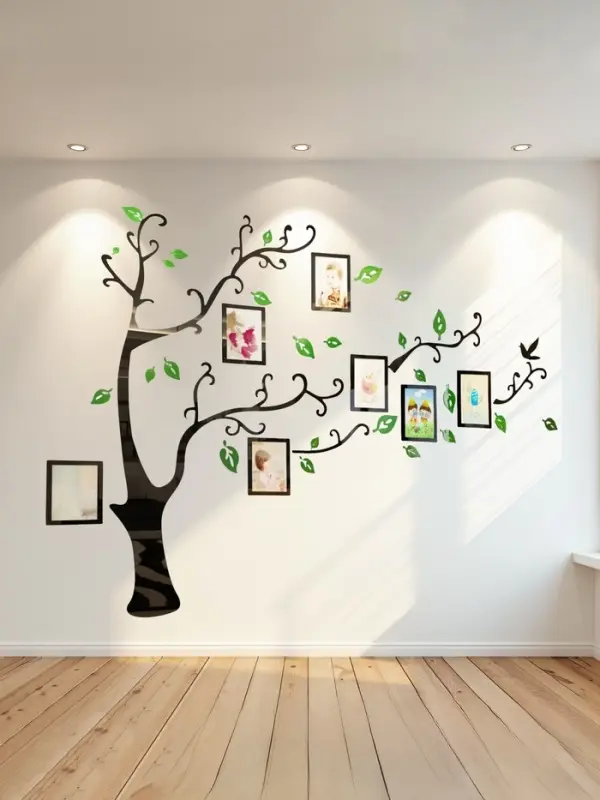 Наклейка интерьерная с фоторамками TAKE IT EASY &laquo;Семейное дерево&raquo;, декор на стену, панно 110&times;140 см