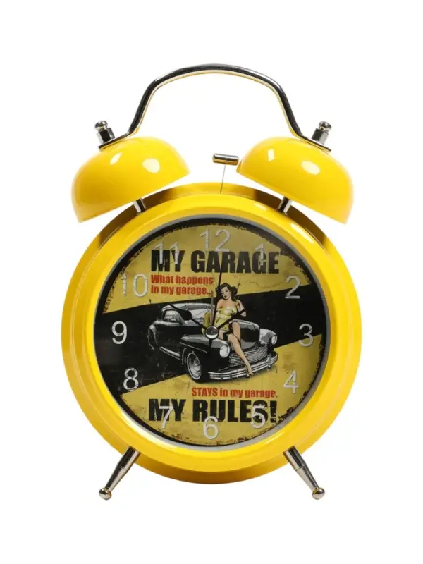 Часы - будильник настольные, на батарейках, подсветка, 21&times;15&times;6.5 см, циферблат d=11 см