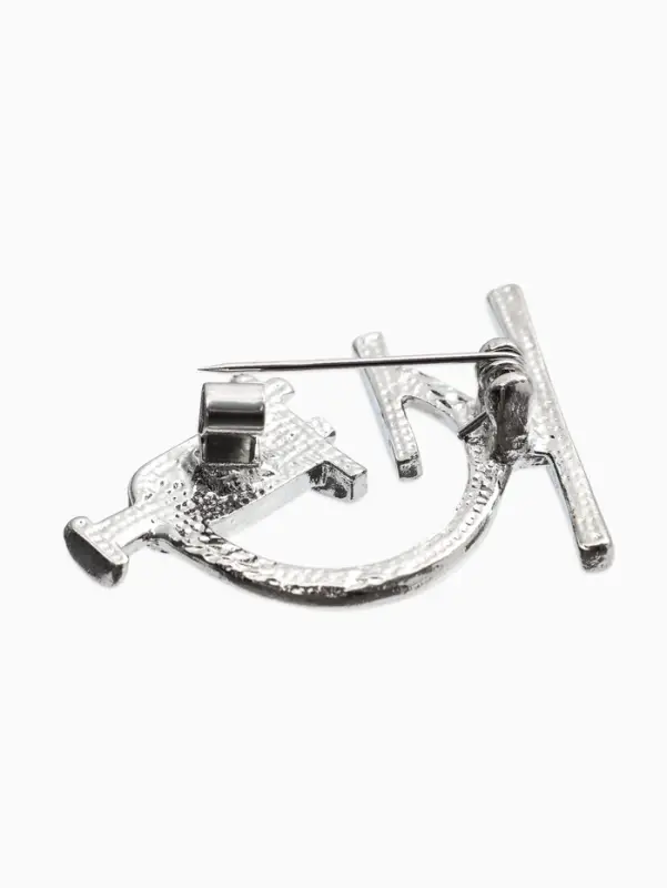 Брошь &laquo;Микроскоп&raquo;, чёрно-белая в серебре
