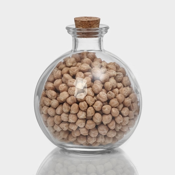 Банка стеклянная для хранения сыпучих продуктов Доляна &laquo;Парфе&raquo;, 220 мл, 9&times;9&times;10 см, с пробковой крышкой